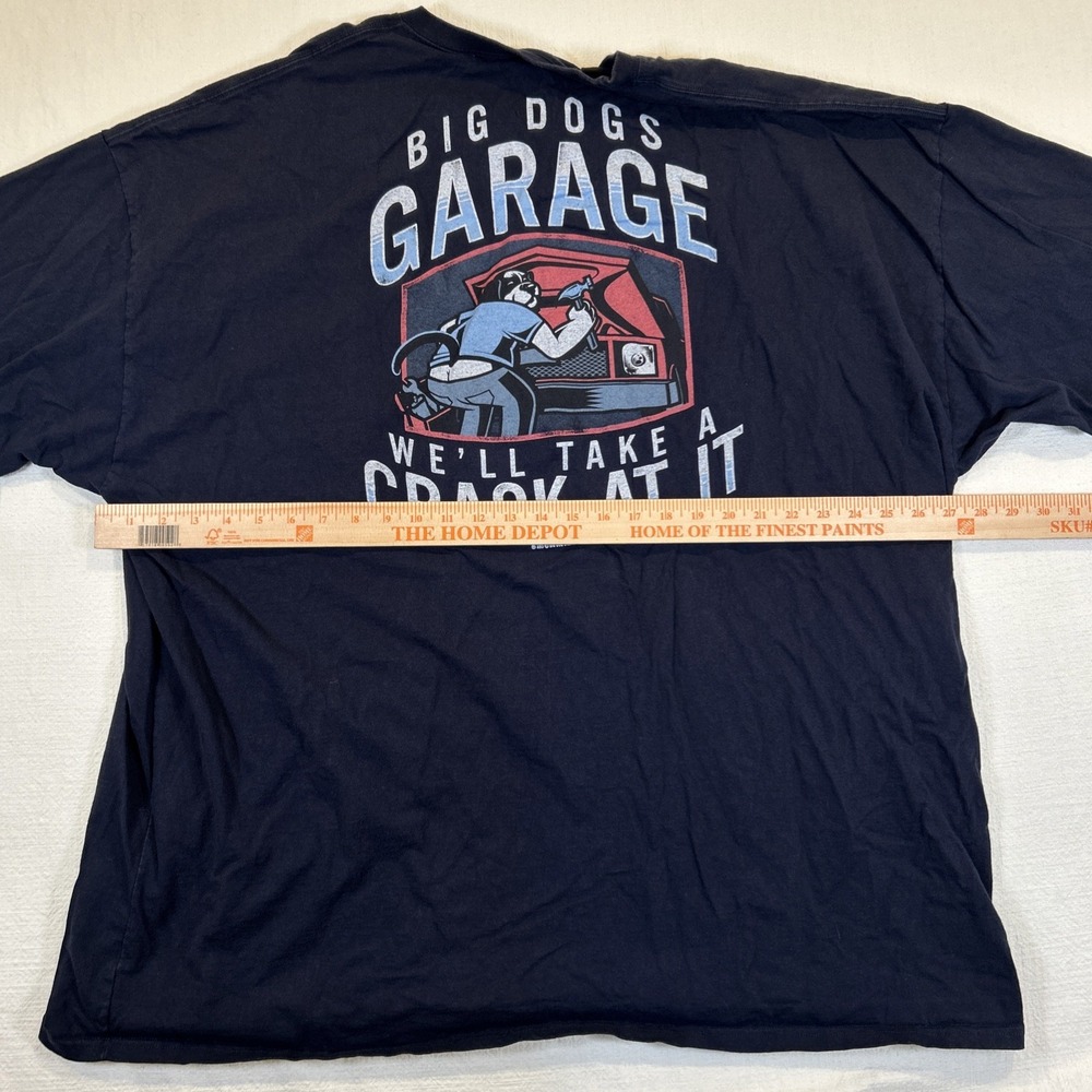 Big Dogs Men's 5XL Black Shirt 'Big Dogs Garage We'll Take A Crack' 100% Cotton - Picture 7 of 10